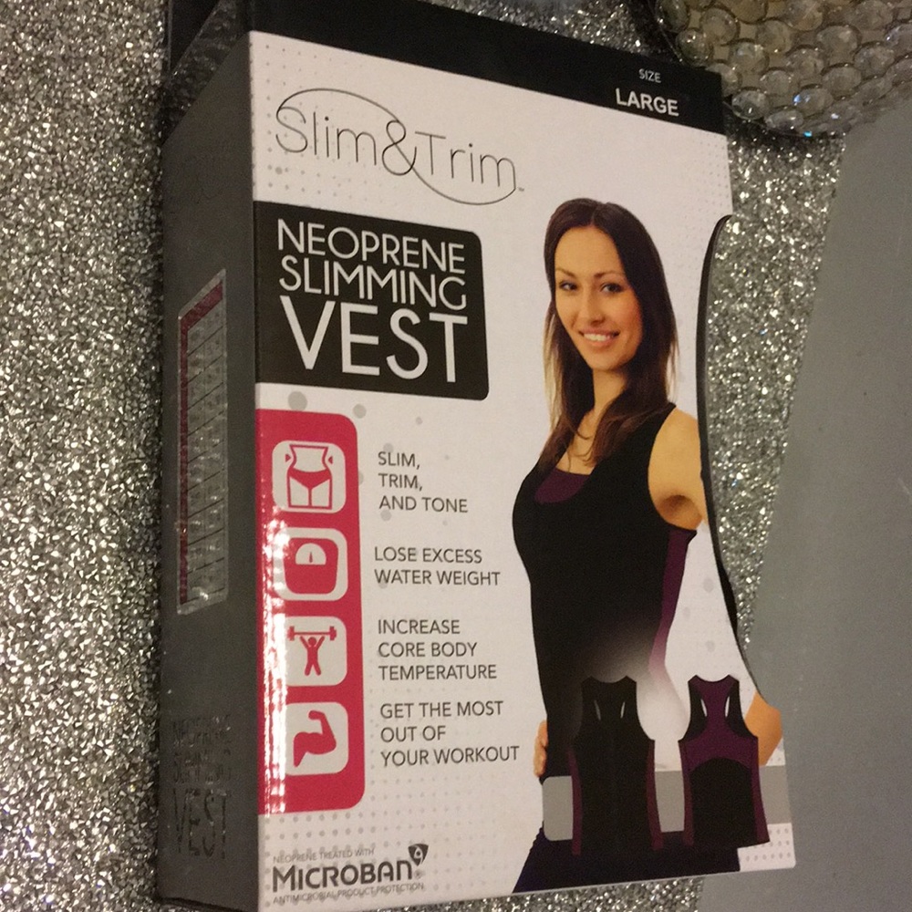 Slim & Trim Neoprene slimming vest - large, NIB